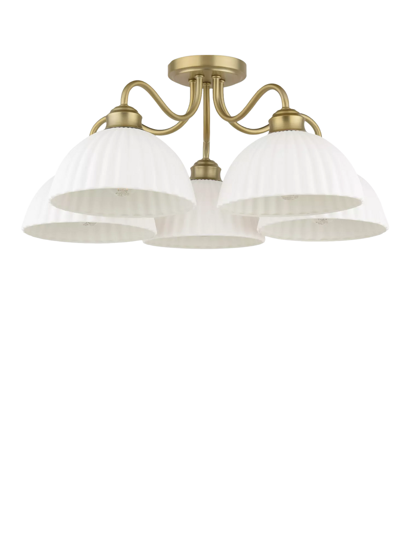 Laura Ashley Durford semi flush ceiling light antique brass, UK version