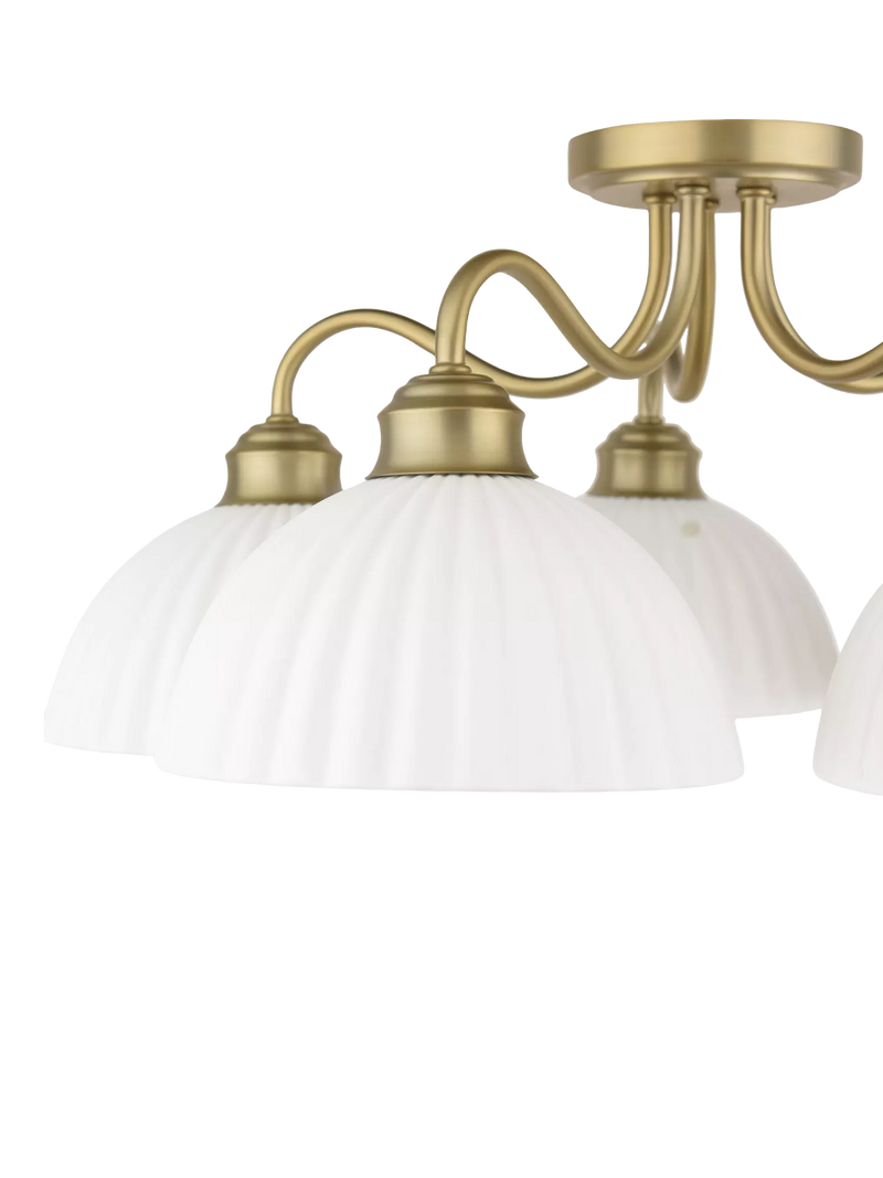 Laura Ashley Durford semi flush ceiling light antique brass, UK version