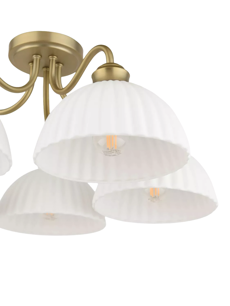 Laura Ashley Durford semi flush ceiling light antique brass, UK version