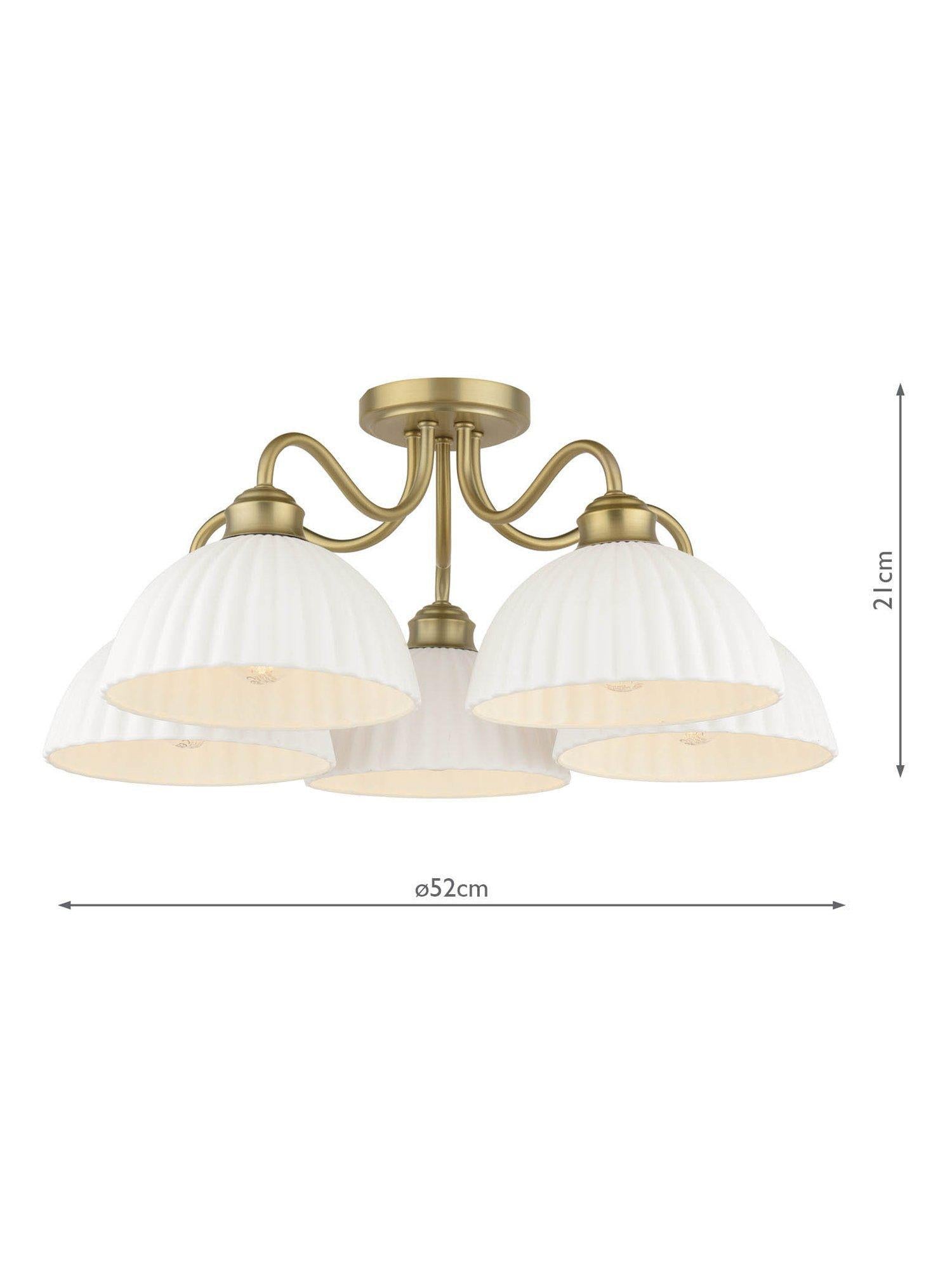 Laura Ashley Durford semi flush ceiling light antique brass, UK version