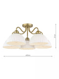 Laura Ashley Durford semi flush ceiling light antique brass, UK version