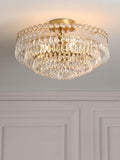 Laura Ashley Enid semi flush crystal pendant ceiling light antique brass 35cm (British brand)