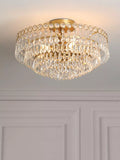 Laura Ashley Enid semi flush crystal pendant ceiling light antique brass 35cm (British brand)