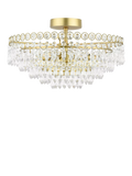 Laura Ashley Enid semi flush crystal pendant ceiling light antique brass 35cm (British brand)