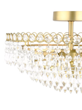 Laura Ashley Enid semi flush crystal pendant ceiling light antique brass 35cm (British brand)