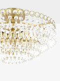 Laura Ashley Enid semi flush crystal pendant ceiling light antique brass 35cm (British brand)