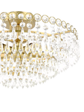 Laura Ashley Enid semi flush crystal pendant ceiling light antique brass 35cm (British brand)
