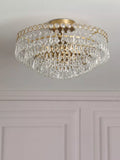 Laura Ashley Enid semi flush crystal pendant ceiling light antique brass 35cm (British brand)