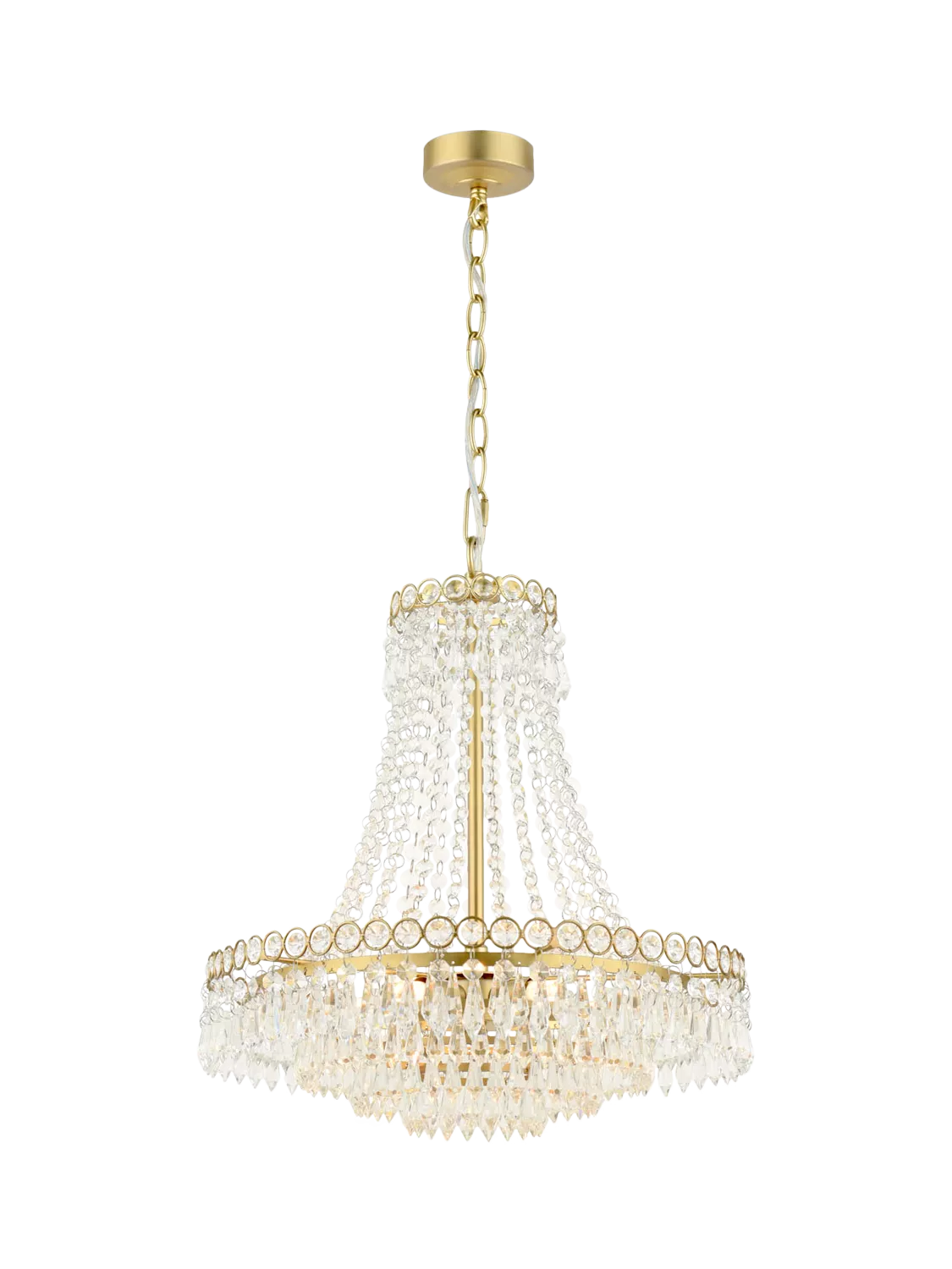 Laura Ashley Enid crystal chandelier antique brass five arms UK version