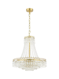 Laura Ashley Enid crystal chandelier antique brass five arms UK version
