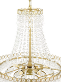 Laura Ashley Enid crystal chandelier antique brass five arms UK version