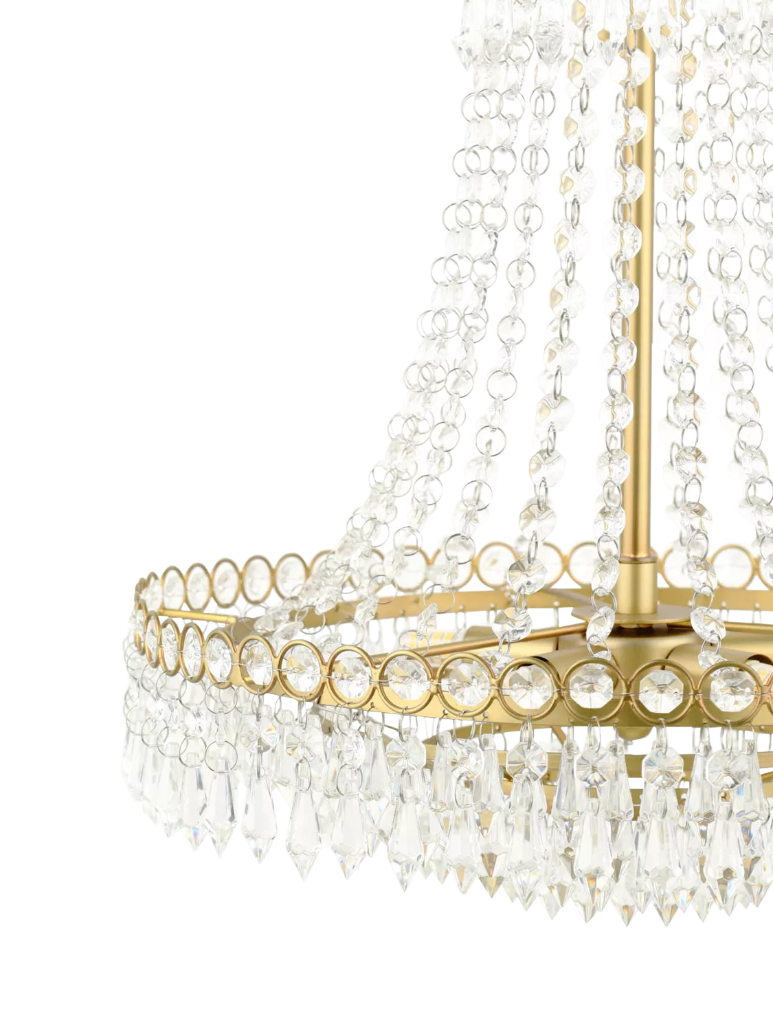 Laura Ashley Enid crystal chandelier antique brass five arms UK version