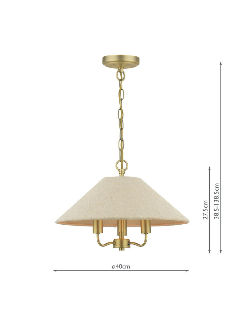 Laura Ashley Harland pendant ceiling light 40cm antique brass (British brand)