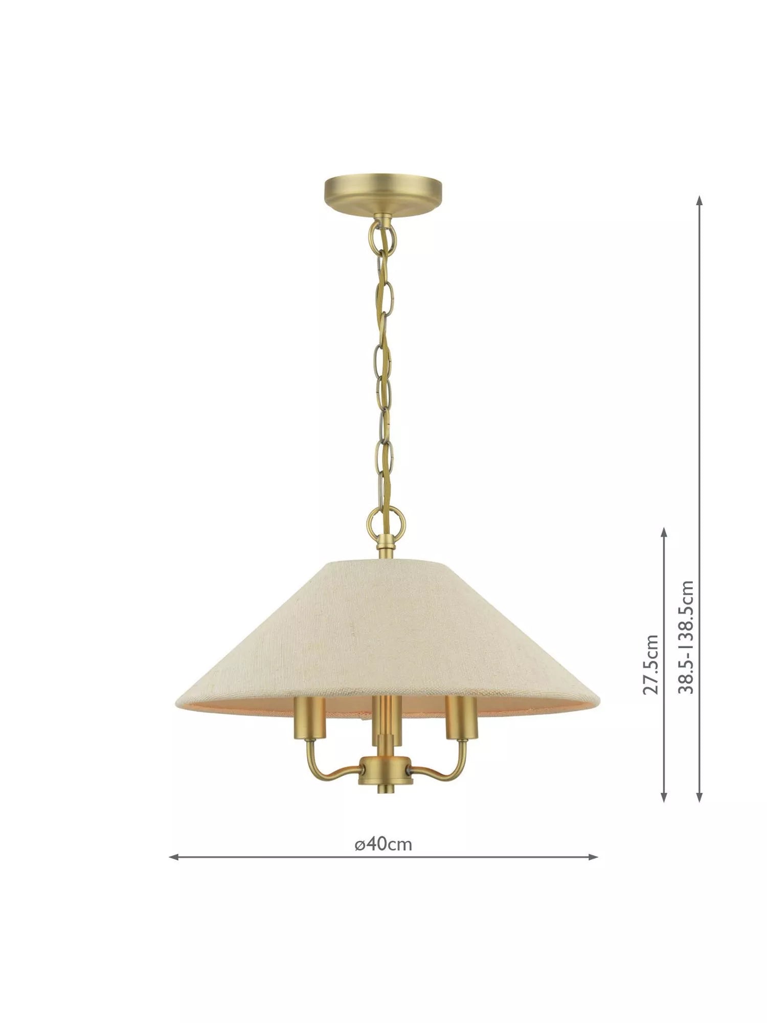 Laura Ashley Harland pendant ceiling light 40cm antique brass (British brand)