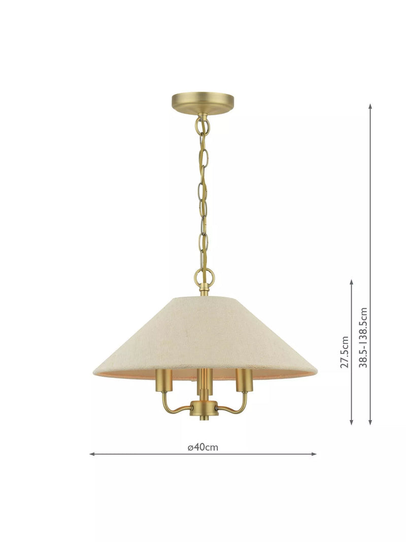 Laura Ashley Harland pendant ceiling light 40cm antique brass (British brand)