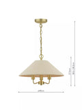 Laura Ashley Harland pendant ceiling light 40cm antique brass (British brand)