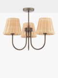 Laura Ashley semi flush ceiling light with rattan shades (British brand)