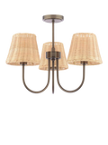 Laura Ashley semi flush ceiling light with rattan shades (British brand)