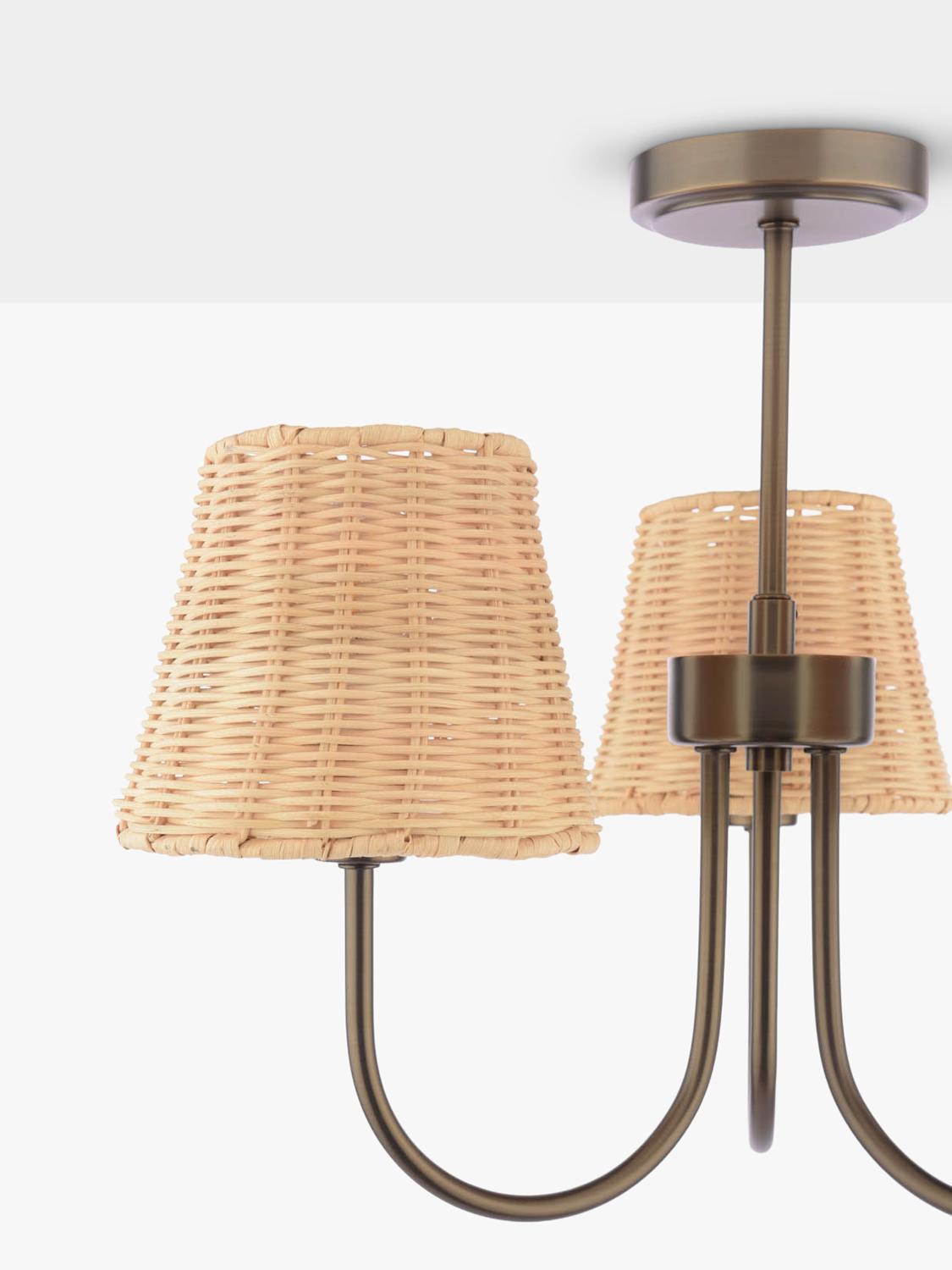 Laura Ashley semi flush ceiling light with rattan shades (British brand)