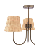 Laura Ashley semi flush ceiling light with rattan shades (British brand)
