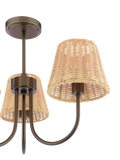 Laura Ashley semi flush ceiling light with rattan shades (British brand)
