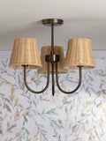 Laura Ashley semi flush ceiling light with rattan shades (British brand)