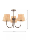 Laura Ashley semi flush ceiling light with rattan shades (British brand)