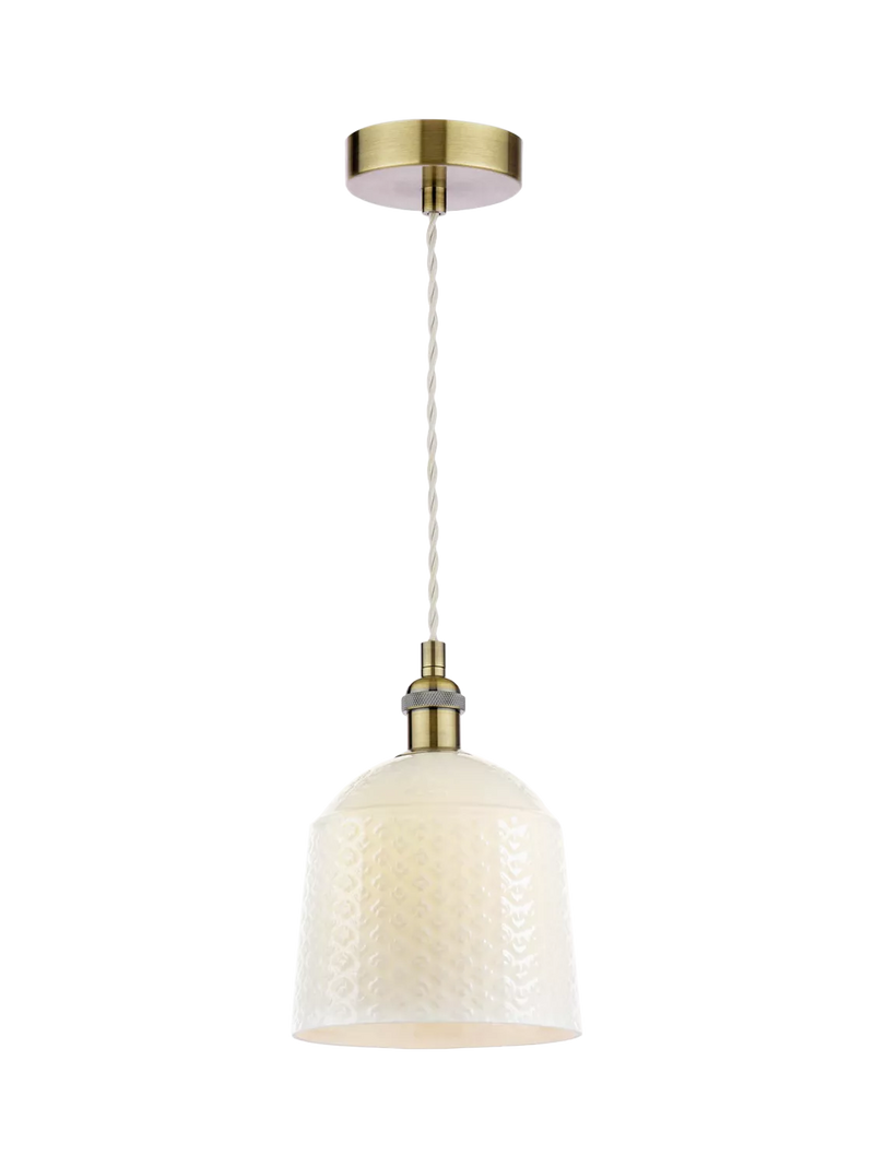 Laura Ashley Porcelain Pendant Ceiling Light, Set of 2, Cream