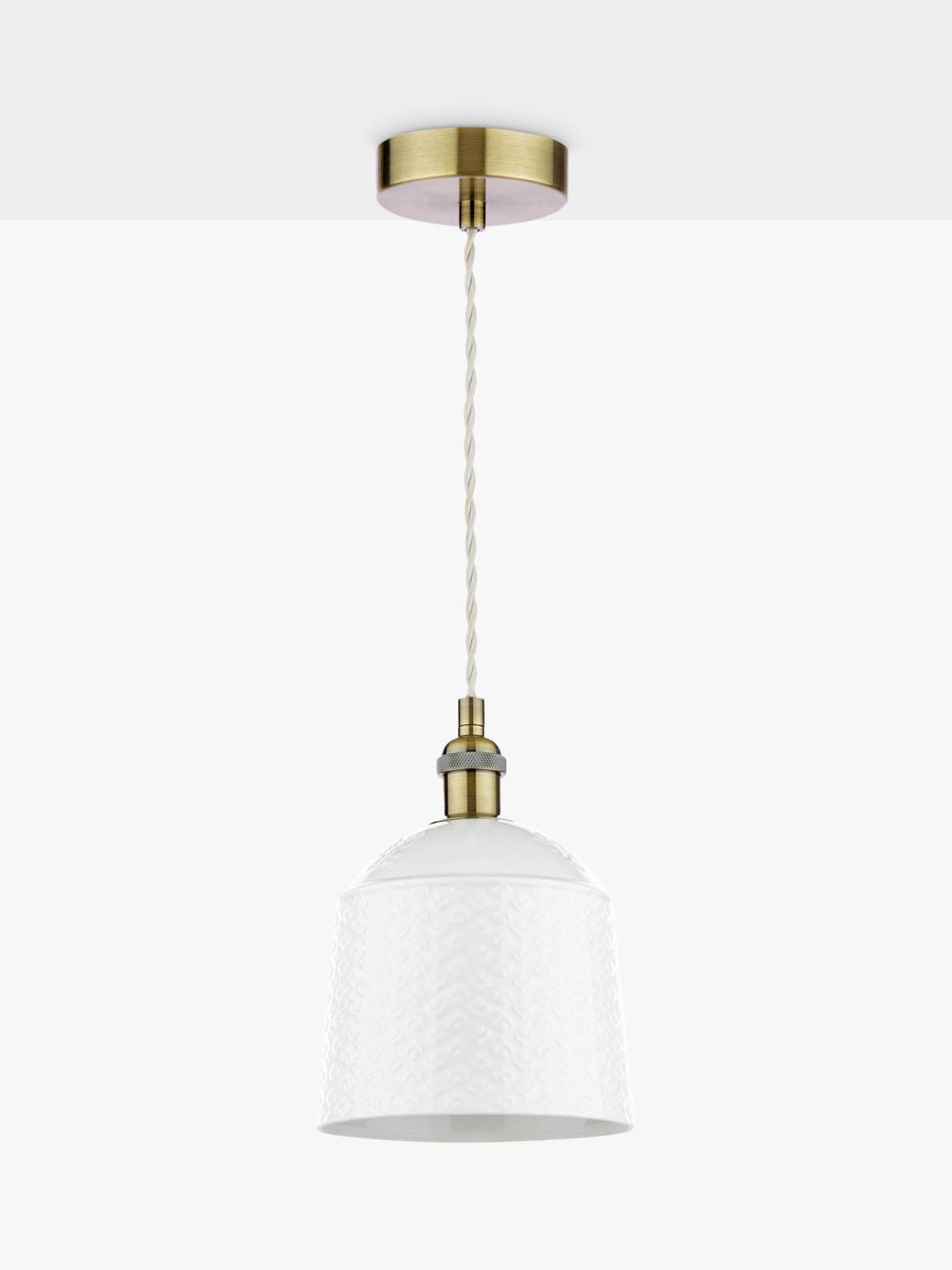 Laura Ashley porcelain pendant ceiling light set of 2 cream, UK version