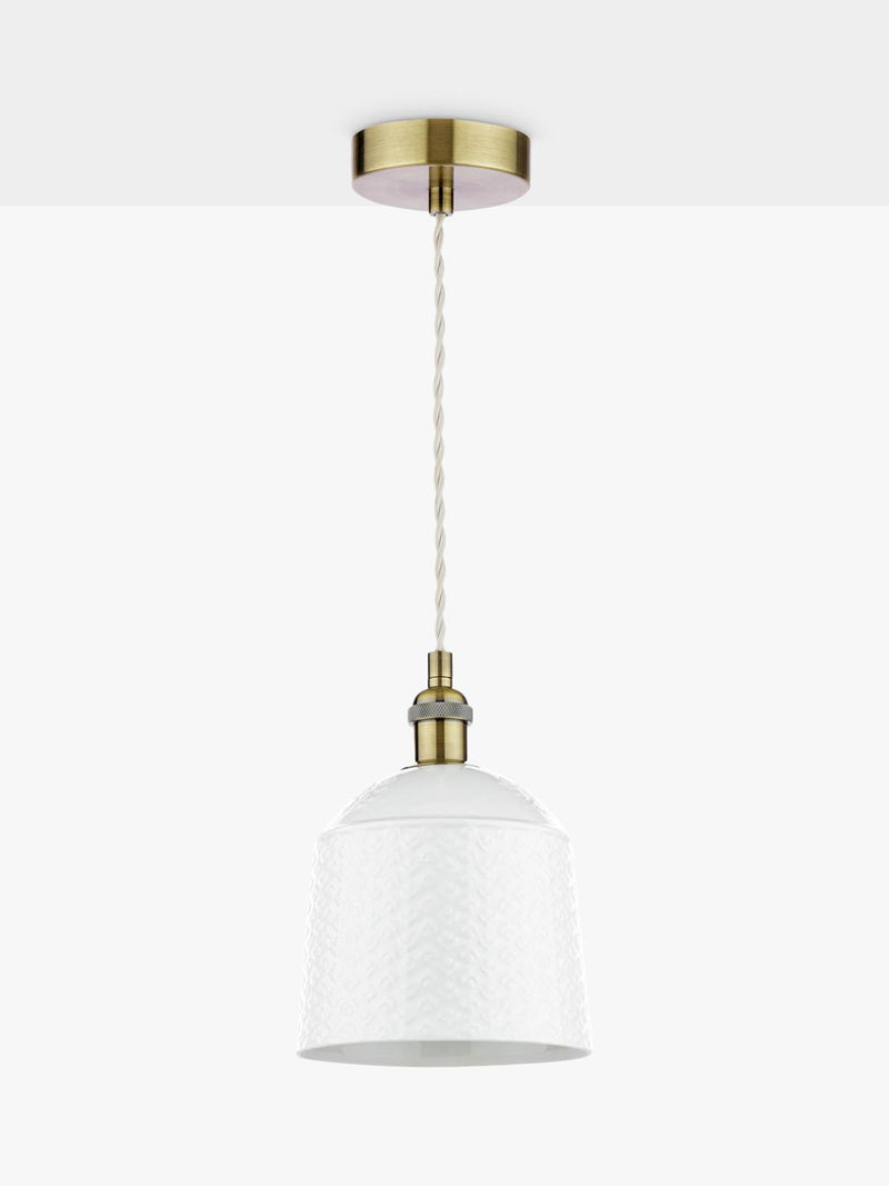 Laura Ashley porcelain pendant ceiling light set of 2 cream, UK version