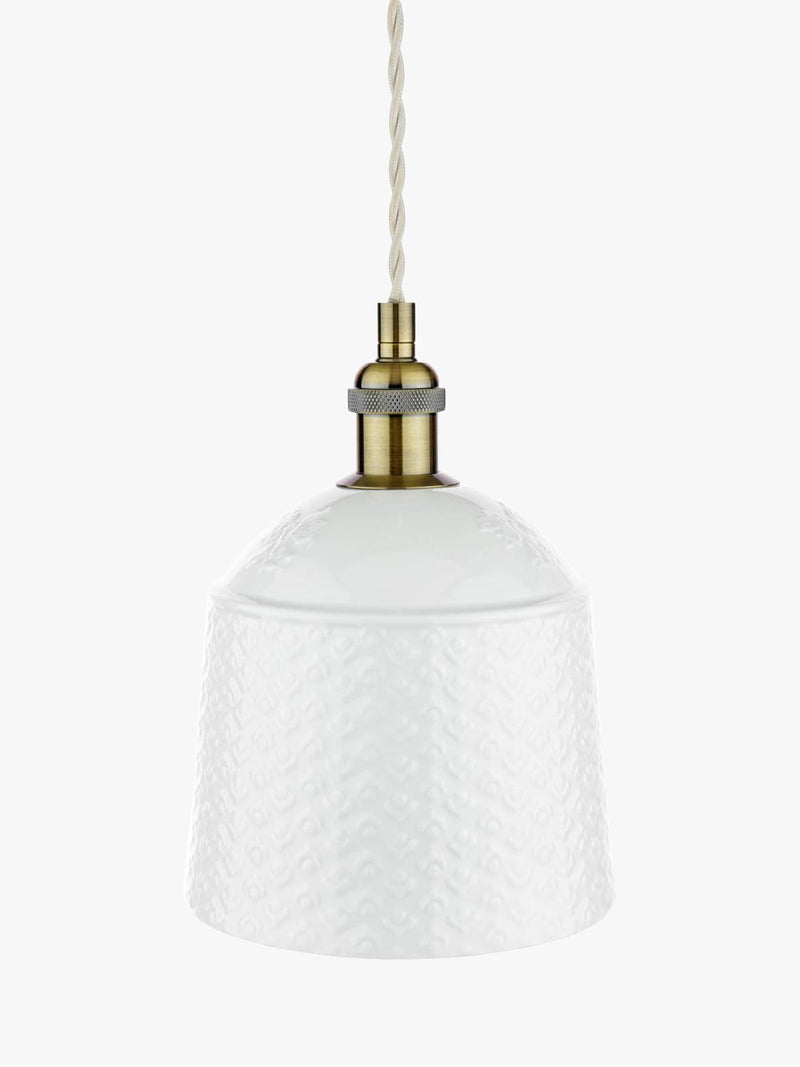 Laura Ashley porcelain pendant ceiling light set of 2 cream, UK version