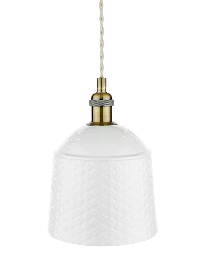 Laura Ashley porcelain pendant ceiling light set of 2 cream, UK version