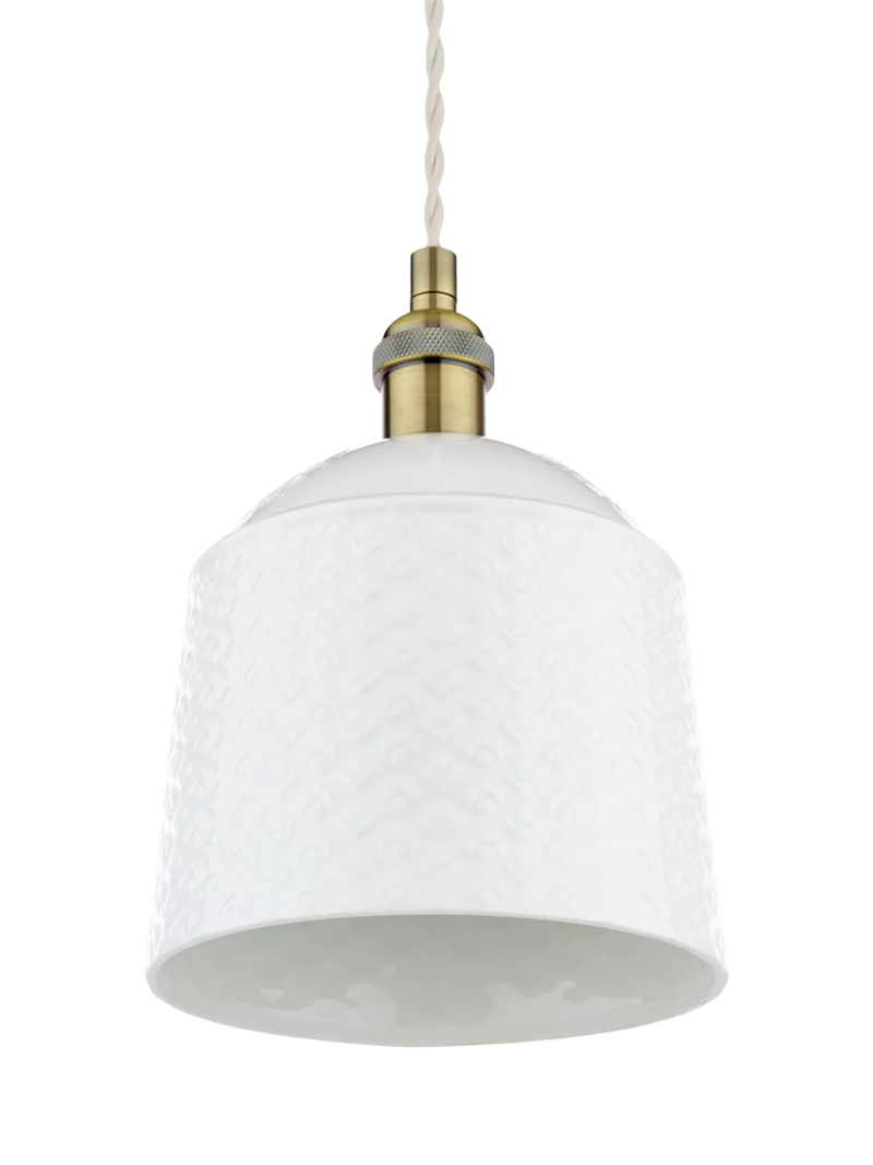 Laura Ashley porcelain pendant ceiling light set of 2 cream, UK version