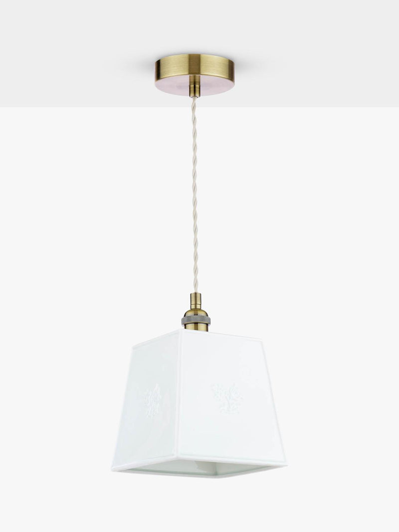 Laura Ashley square porcelain pendant ceiling light cream (British brand)
