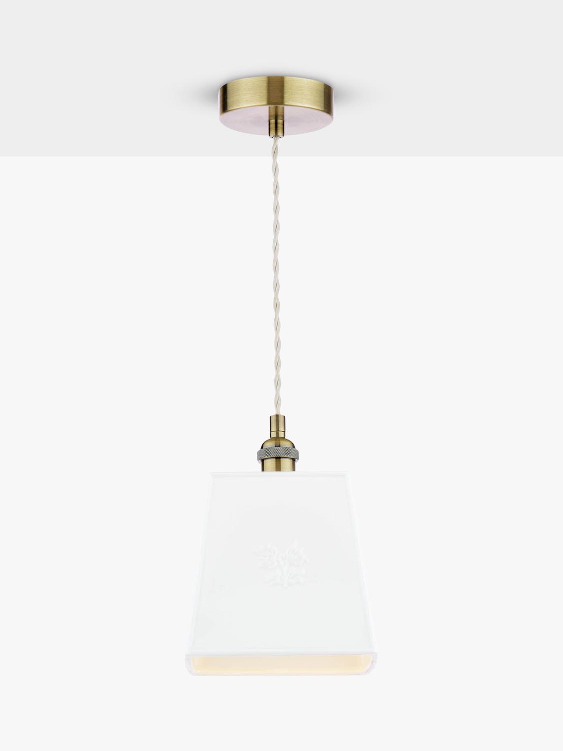 Laura Ashley square porcelain pendant ceiling light cream (British brand)
