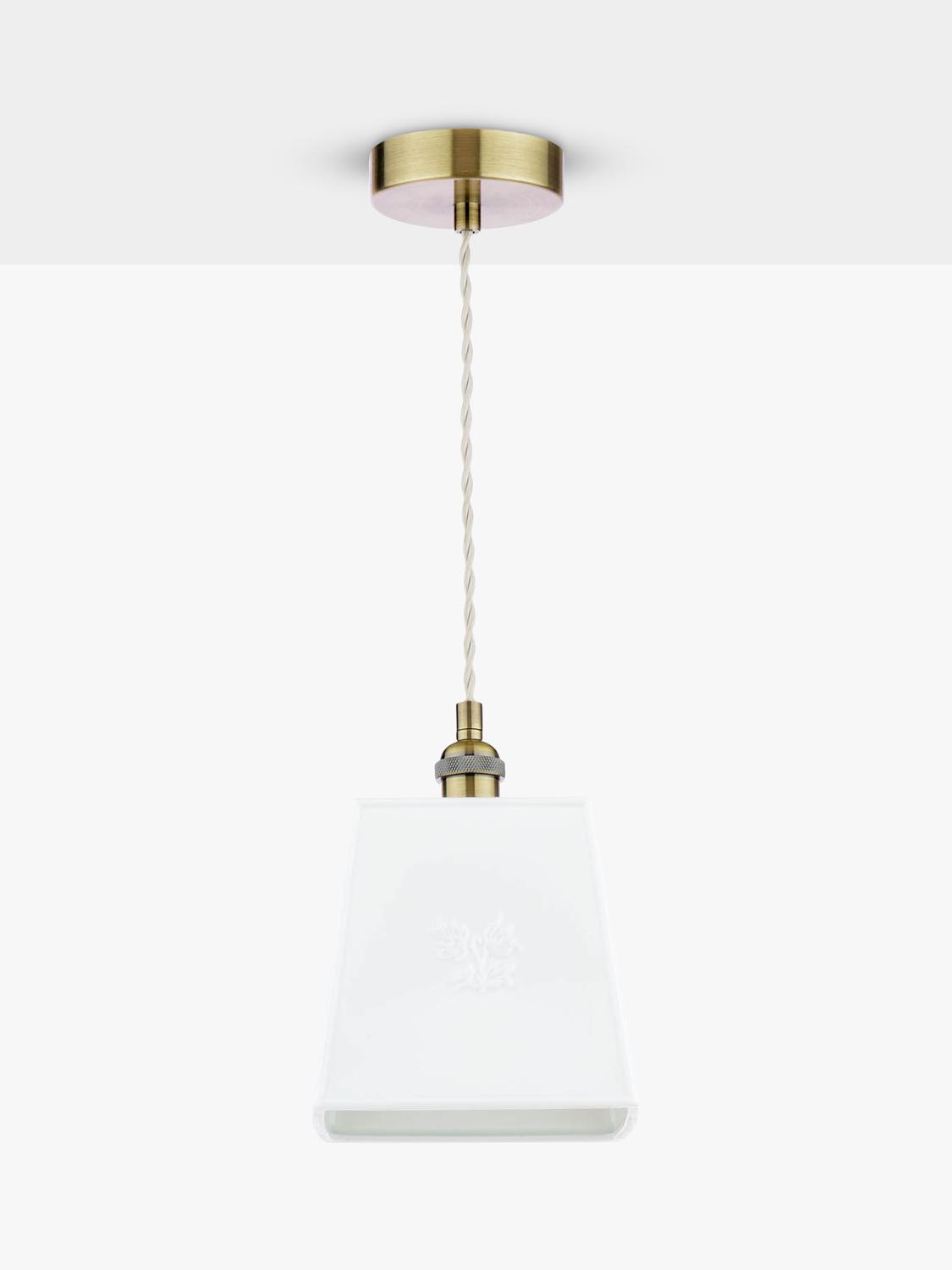Laura Ashley square porcelain pendant ceiling light cream (British brand)