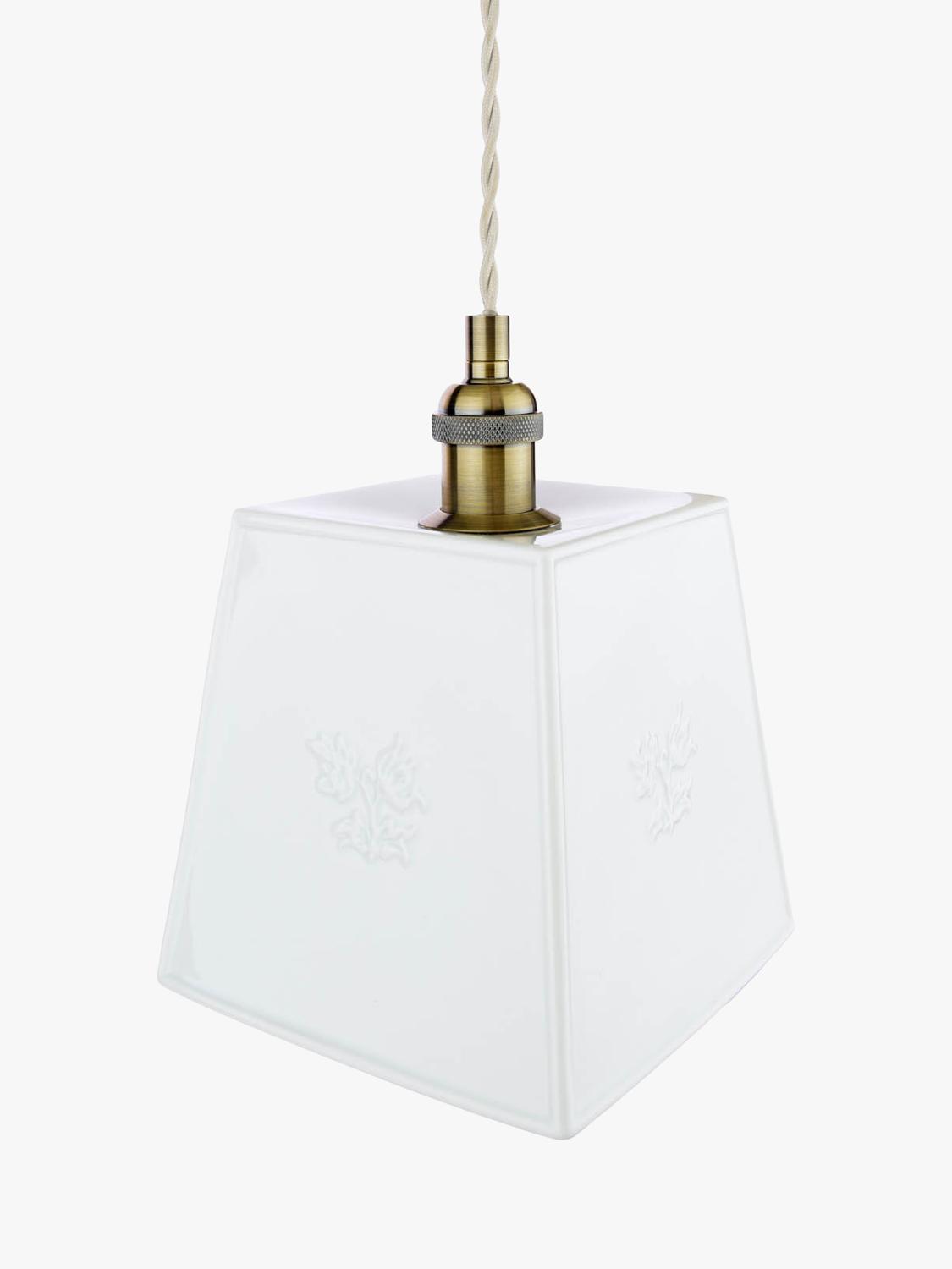 Laura Ashley square porcelain pendant ceiling light cream (British brand)