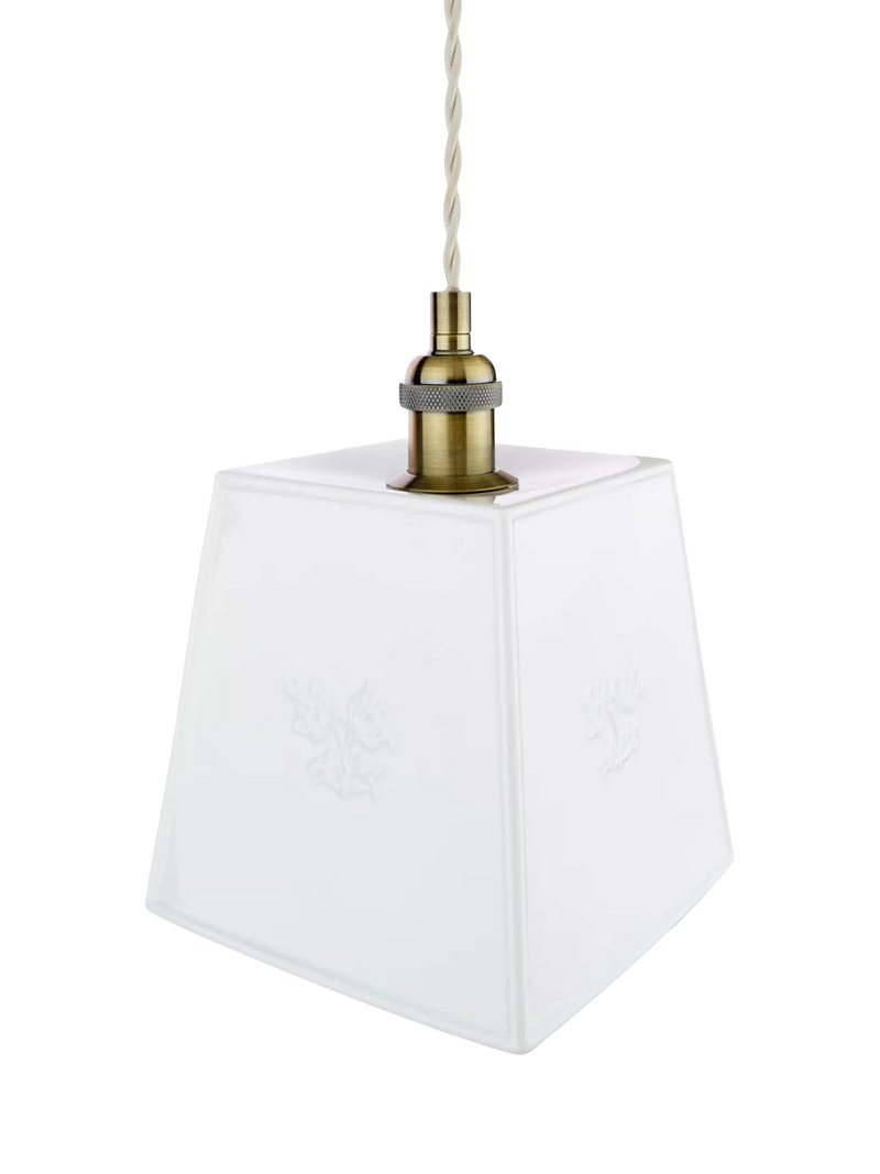 Laura Ashley square porcelain pendant ceiling light cream (British brand)