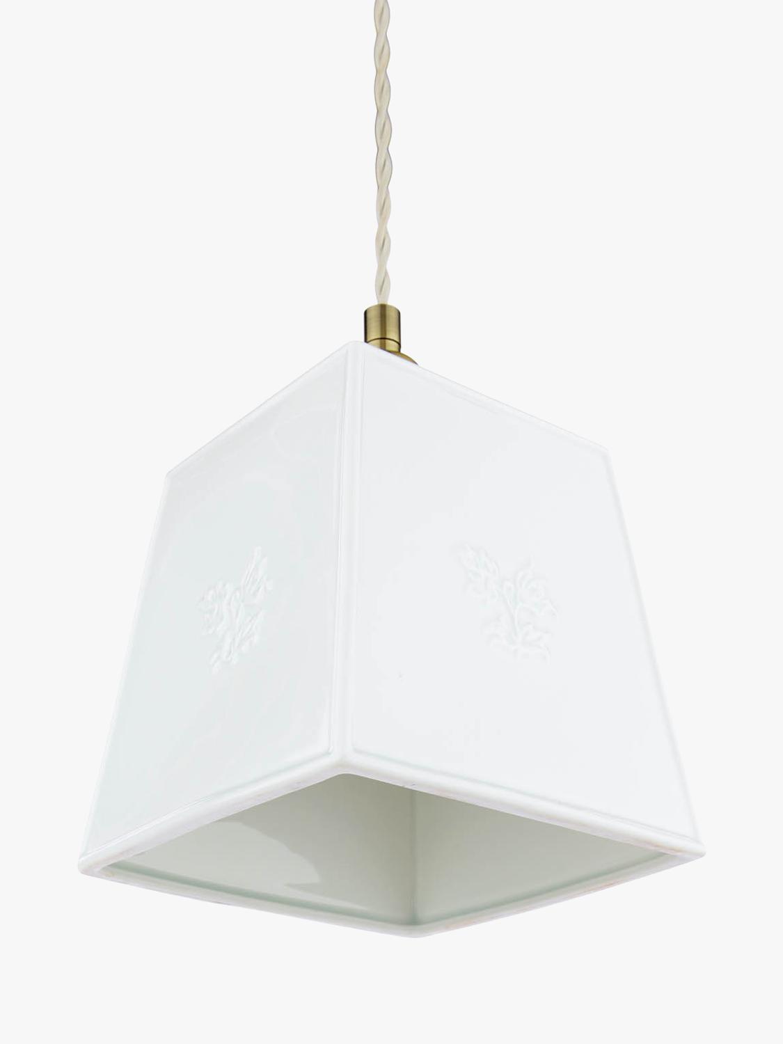 Laura Ashley square porcelain pendant ceiling light cream (British brand)
