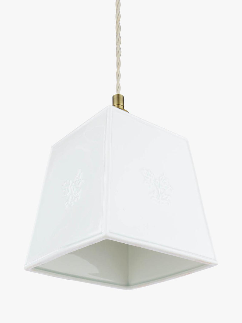 Laura Ashley square porcelain pendant ceiling light cream (British brand)