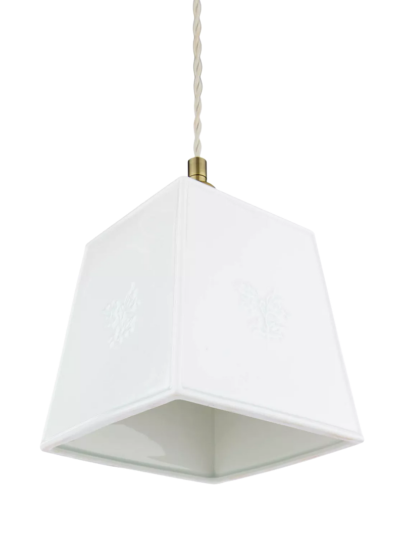 Laura Ashley square porcelain pendant ceiling light cream (British brand)