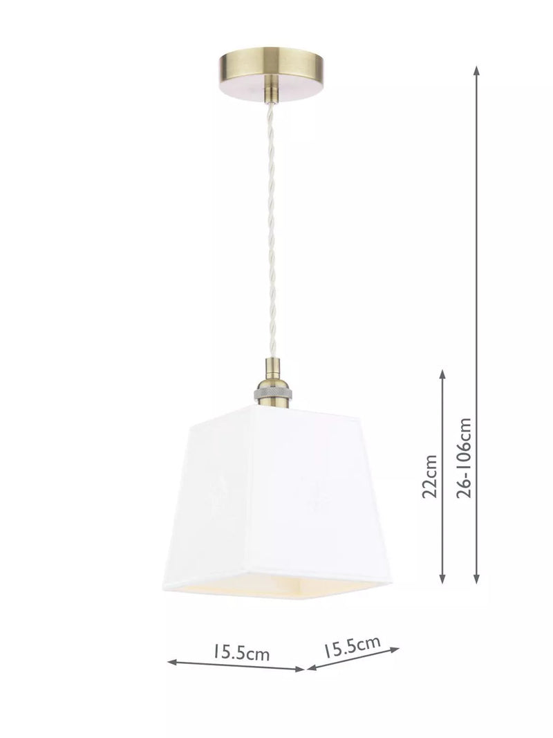 Laura Ashley square porcelain pendant ceiling light cream (British brand)