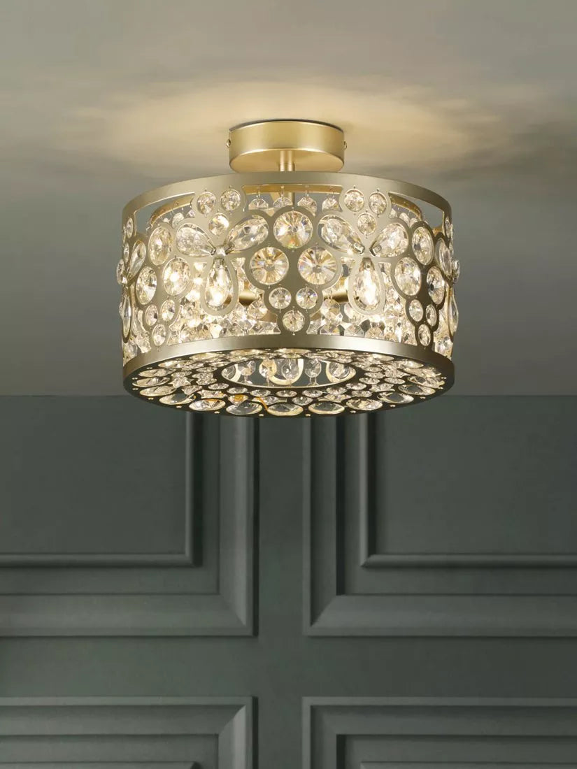 Laura Ashley Tilbrook flush ceiling light champagne (British brand)