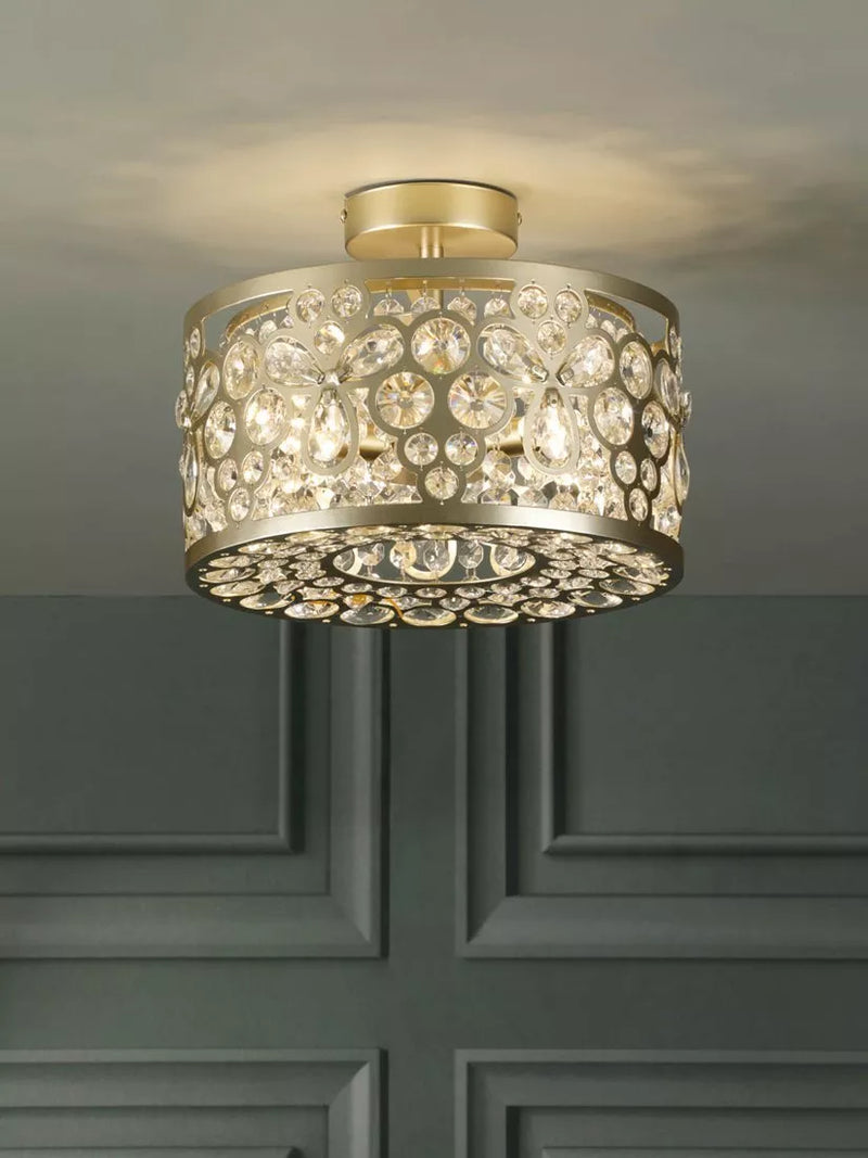 Laura Ashley Tilbrook flush ceiling light champagne (British brand)