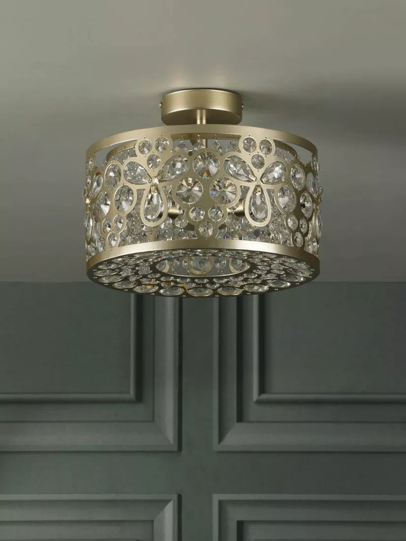 Laura Ashley Tilbrook flush ceiling light champagne (British brand)