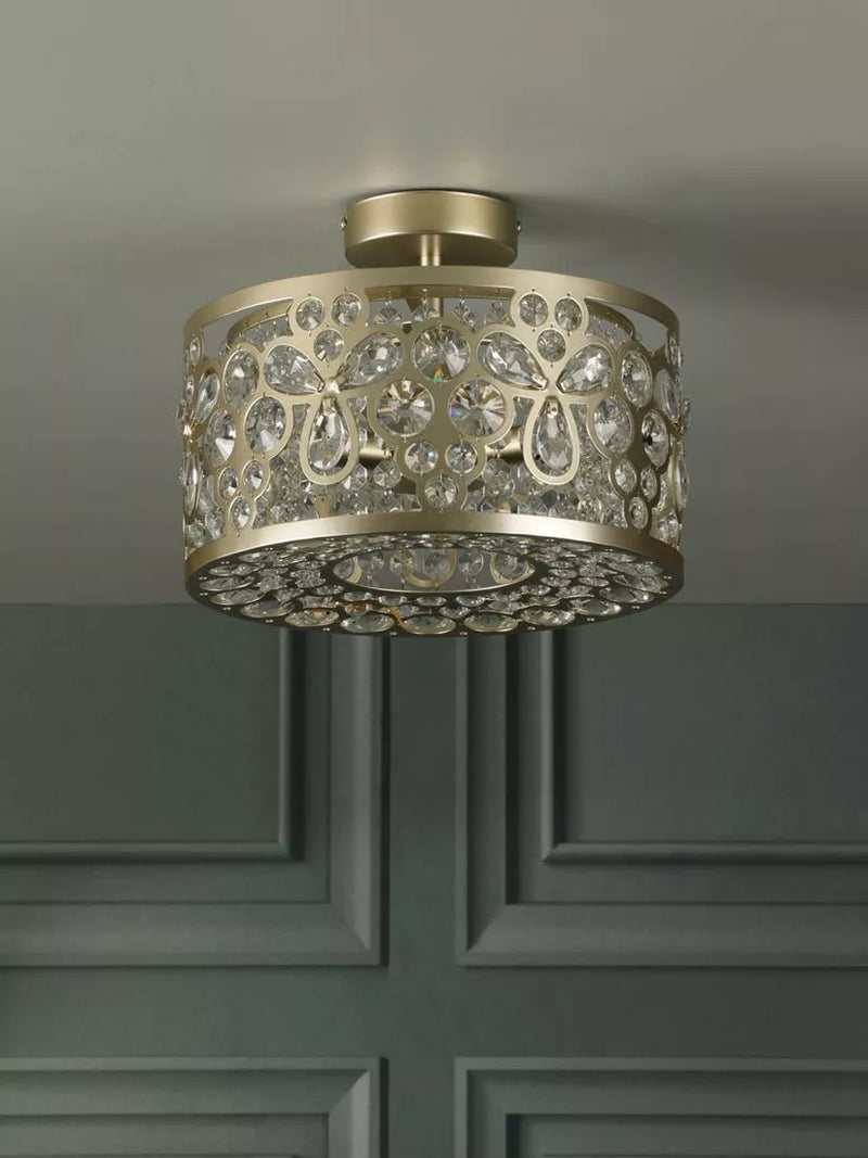 Laura Ashley Tilbrook flush ceiling light champagne (British brand)