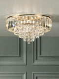 Laura Ashley Vienna crystal flush ceiling light antique brass, UK version