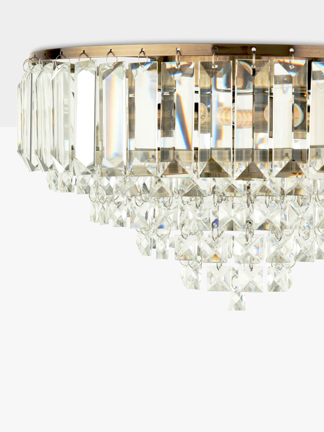 Laura Ashley Vienna crystal flush ceiling light antique brass, UK version