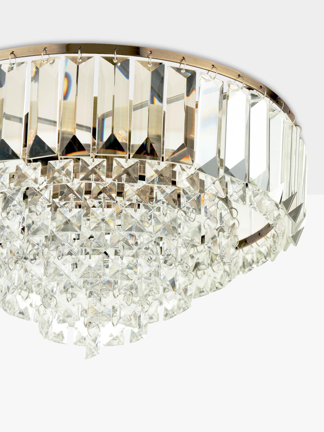 Laura Ashley Vienna crystal flush ceiling light antique brass, UK version