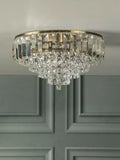 Laura Ashley Vienna crystal flush ceiling light antique brass, UK version